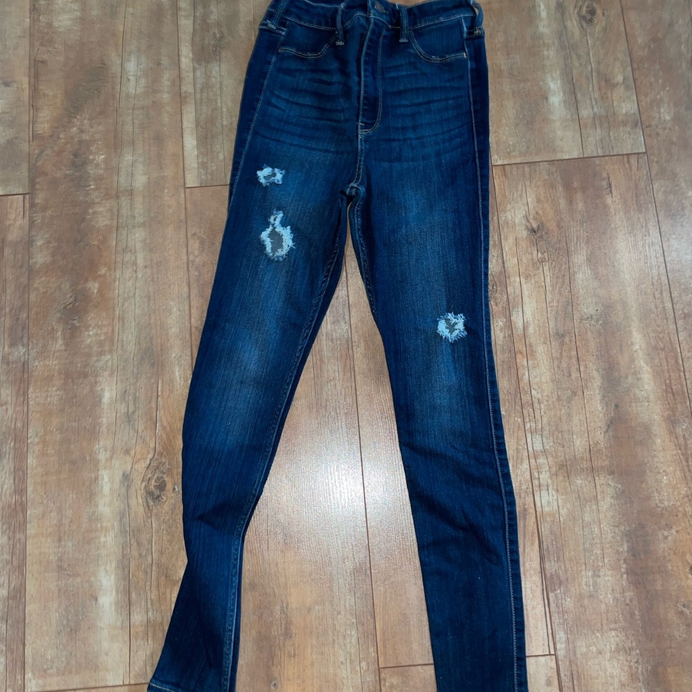 Classic Blue Distressed Women Jeans
